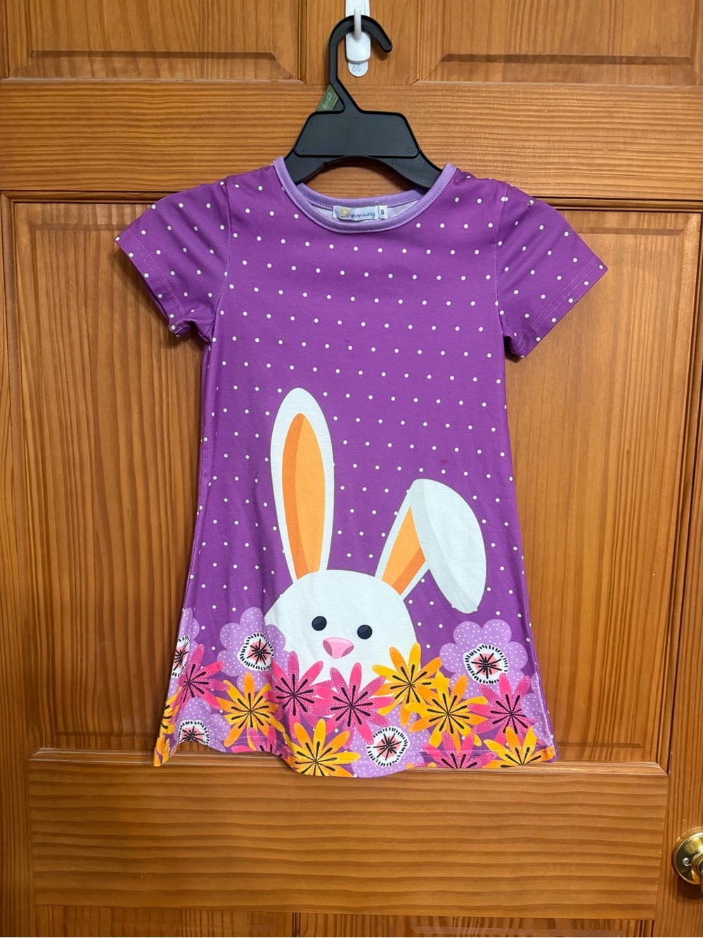 Sunshine Swing Girls Purple Bunny Spring Floral Dress 6